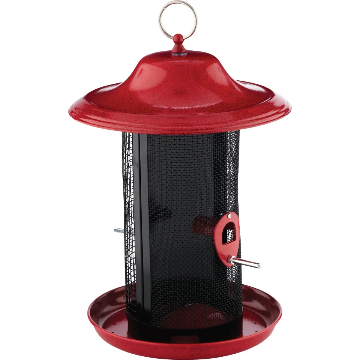 Premium Stokes Select Red Rock Metal 3.3 Lb. Capacity Dual Chamber Bird Feeder Smart