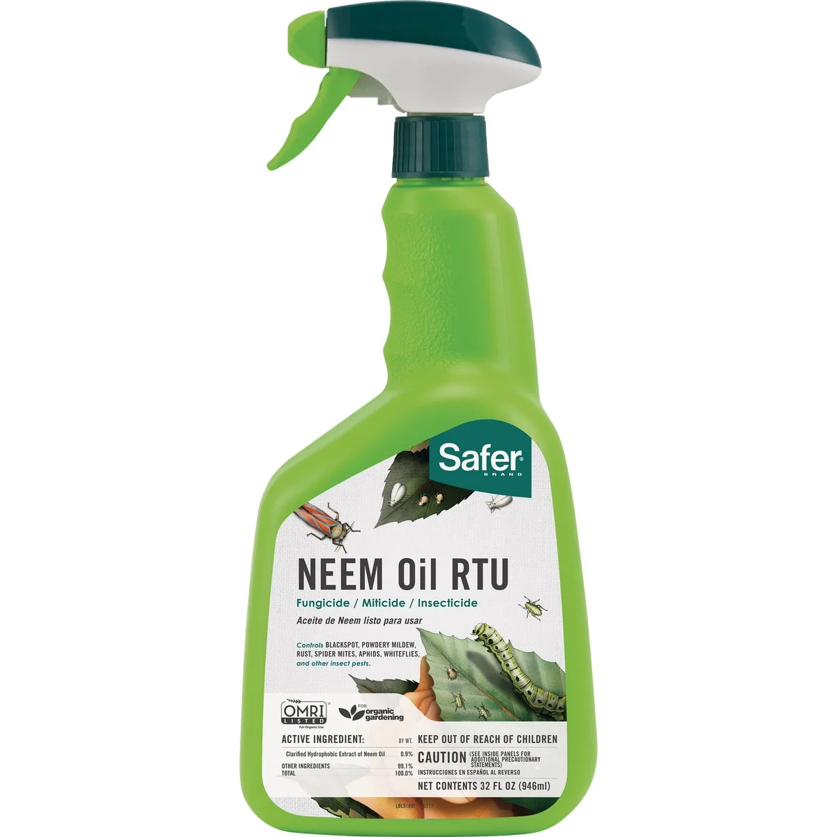 Reusable Safer 32 Oz. Ready To Use Trigger Spray Organic Neem Oil Fungicide Miticide Insecticide Stylish