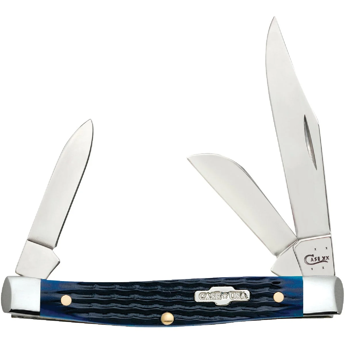 Official Case Blue Bone Rogers Medium Stockman 2.42 In. 1.58 In. 1.57 In. Folding Knife Refined