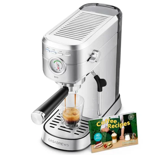High-Grade PFAS Espresso Machine with Milk Frother Steam Wand Minimalist