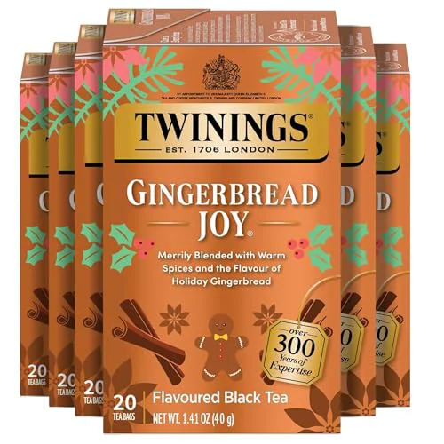 Authentic Gingerbread Joy Holiday Black Tea Bags 120 Count Environmentally Friendly