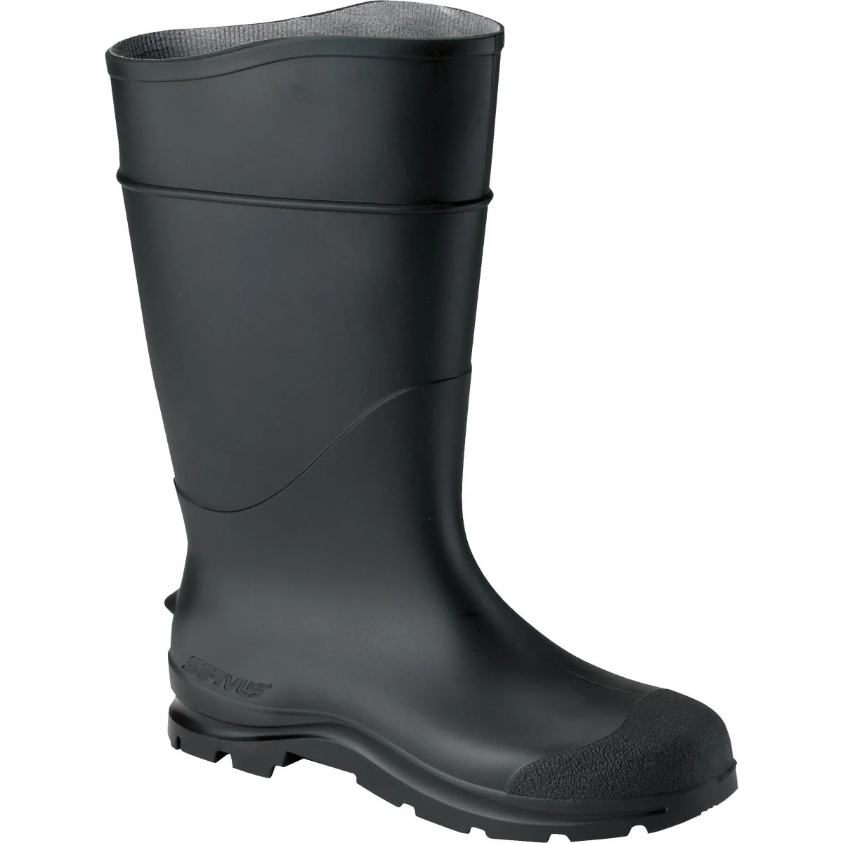 Certified Honeywell Servus Men’s Size 7 Black Plain Toe PVC Rubber Boot Original Design