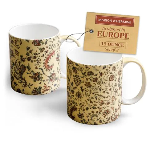 Fine Coffee Mug with Handles Tea Cups 2 Count Sophisticated