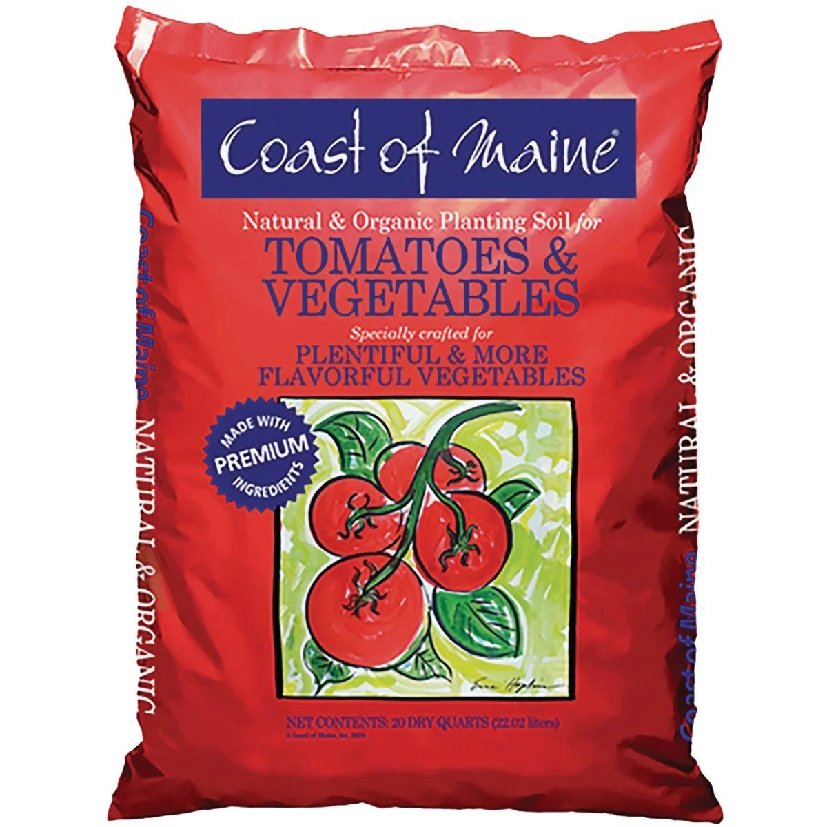 Easy-to-Use Coast of Maine 20 Qt. Tomato Vegetable Planting Soil Long-Lasting