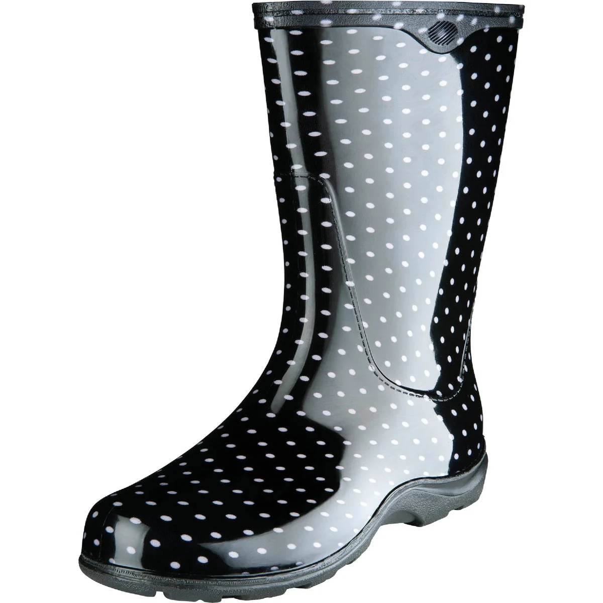 Comfortable Sloggers Women’s Size 8 Black w White Polka Dots Rain Garden Rubber Boot Authentic