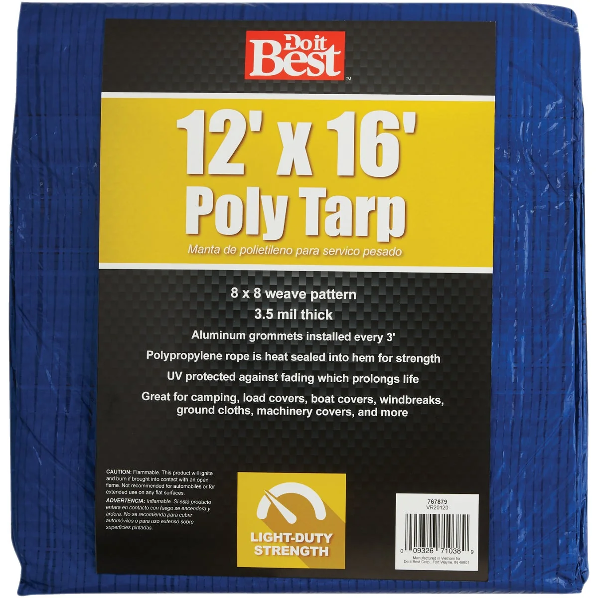Contemporary Do it Blue Woven 12 Ft. x 16 Ft. General Purpose Tarp Sustainable
