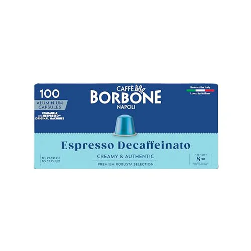 Official Decaffeinated Aluminum Capsules Compatible with Nespresso Machines 100 Count Convenient