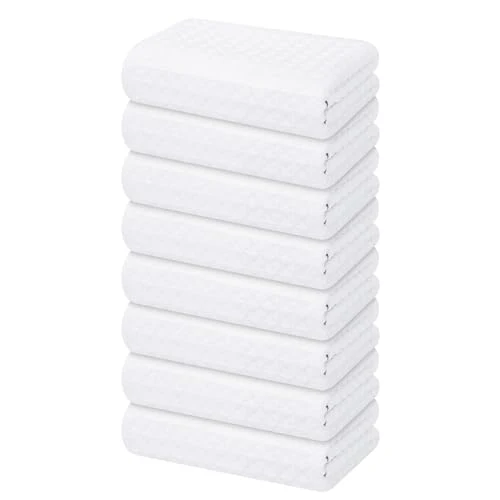 Efficient Microfiber Waffle Weave Kitchen Towels 8 Count Modern