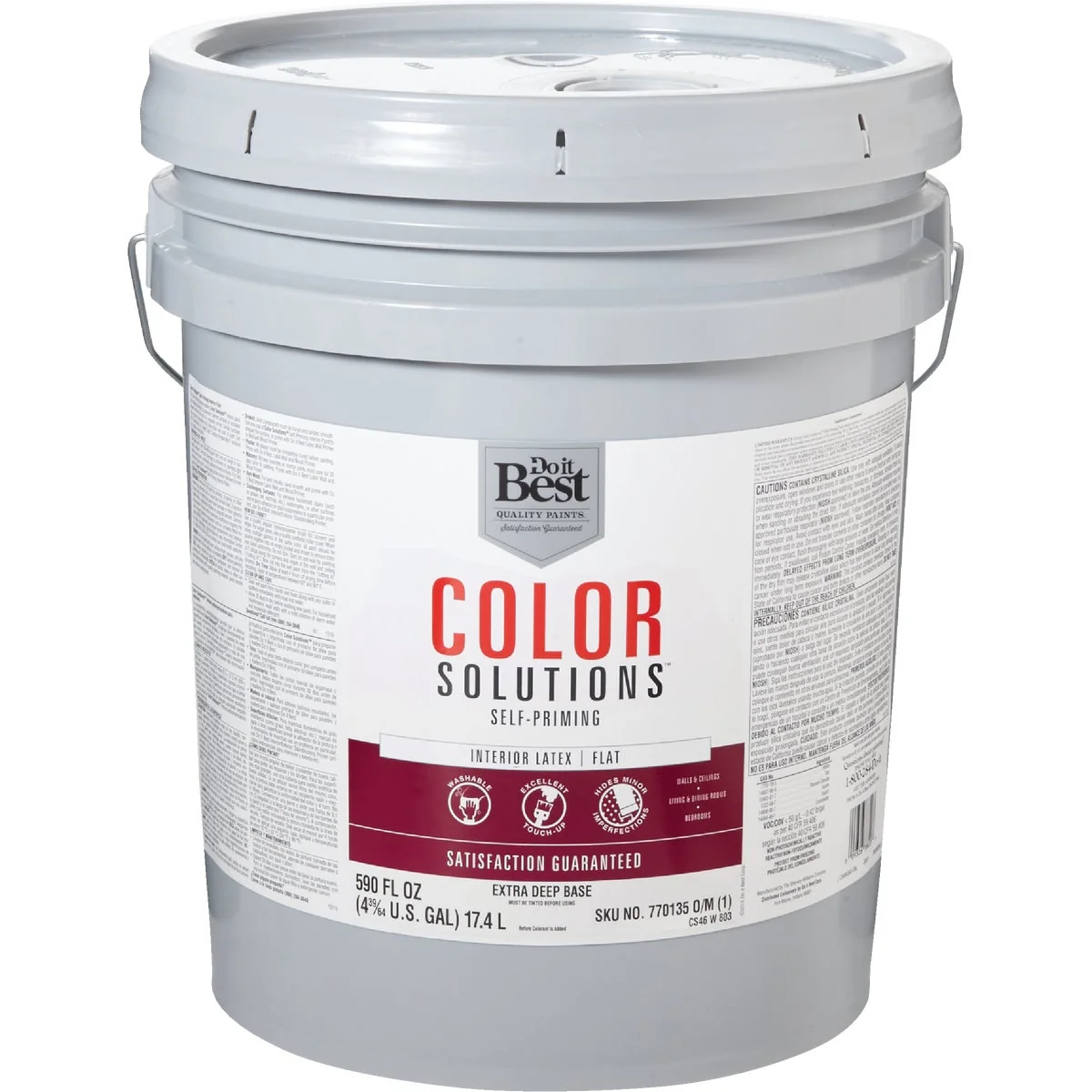 User-Friendly Do it Color Solutions Latex Self-Priming Flat Interior Wall Paint Extra Deep Base 5 Gal. Reliable