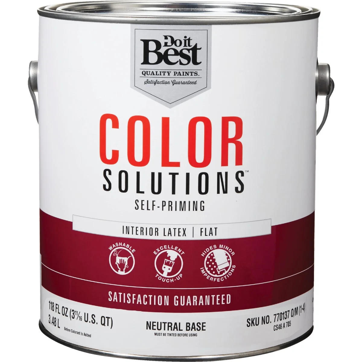 Proven Do it Color Solutions Latex Self-Priming Flat Interior Wall Paint Neutral Base 1 Gal. Powerful