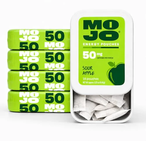 Long-Lasting Energy 50mg Caffeine Pouches 15 Count Lightweight