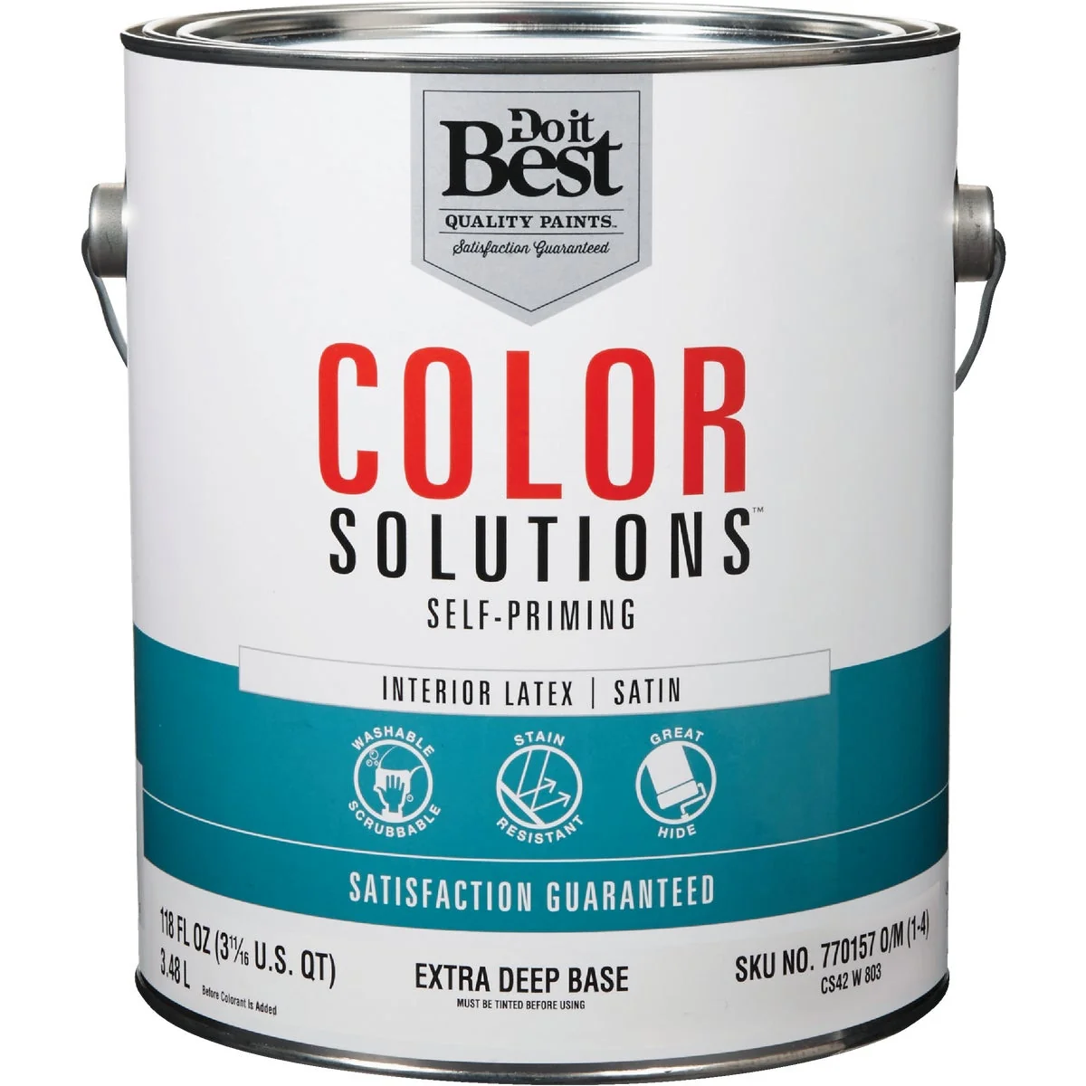 Elite Do it Color Solutions Latex Self-Priming Satin Interior Wall Paint Extra Deep Base 1 Gal. Verified