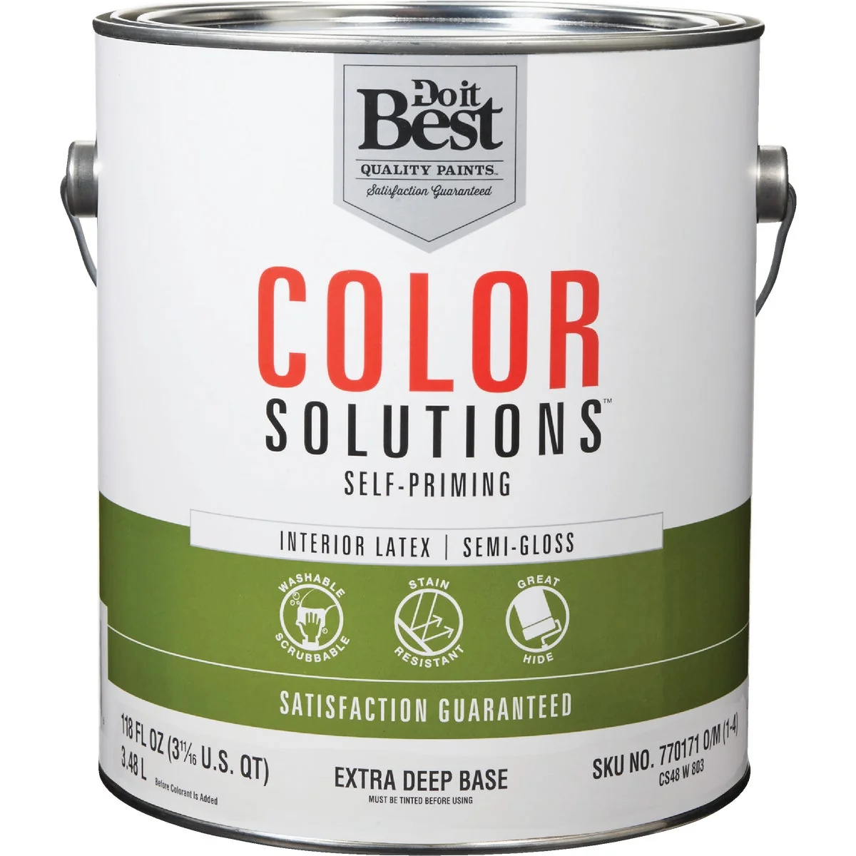 Exceptional Do it Color Solutions Latex Self-Priming Semi-Gloss Interior Wall Paint Extra Deep Base 1 Gal. Powerful