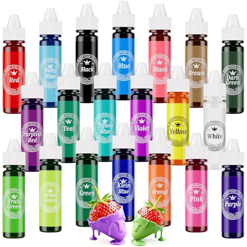 Exceptional Oil Based Food Coloring for Chocolate 20 Colors .35 Fl Oz Bottles Food Grade Edible Dye for Baking Candy Melts 7 Fl Oz Genuine