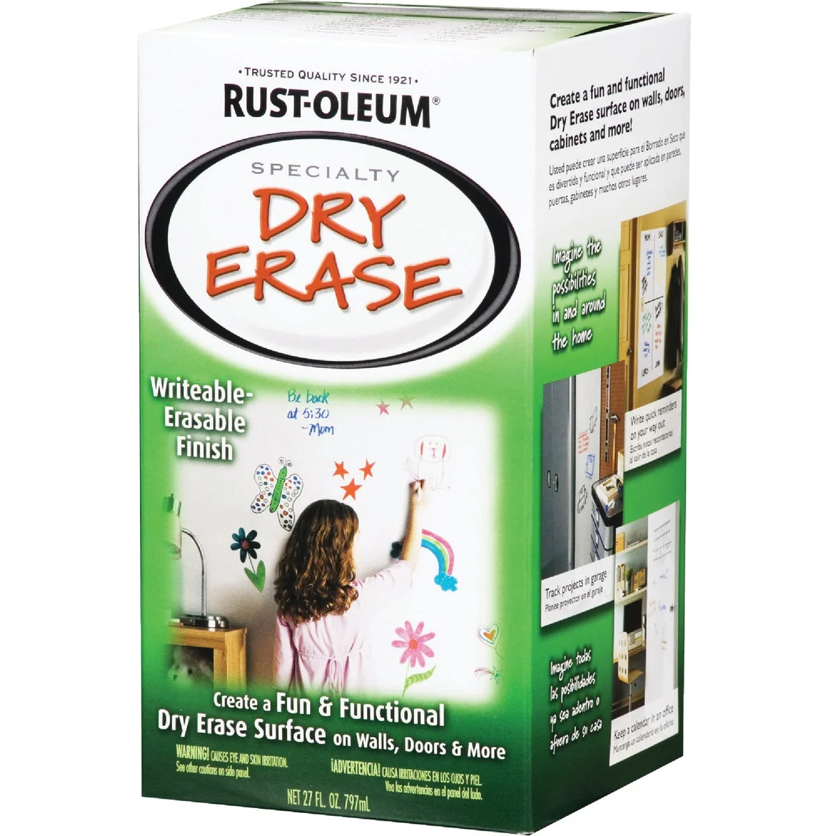 Crafted Rust-Oleum Quart White Satin Dry Erase Paint Artisan