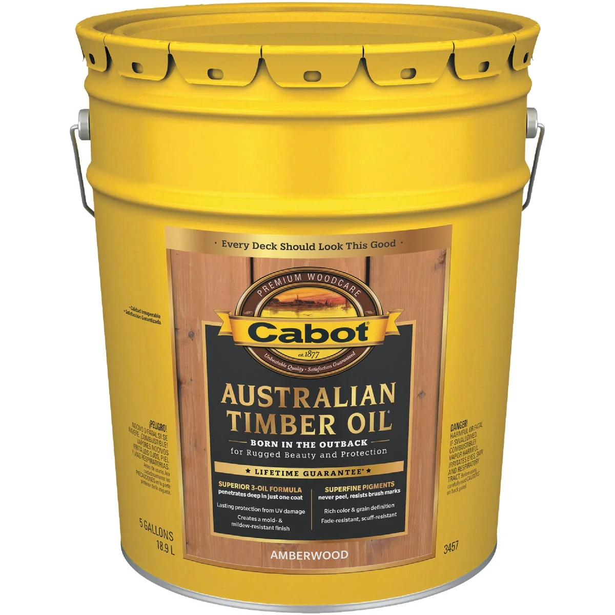 Fine Crafted Cabot Australian Timber Oil Translucent Exterior Oil Finish Amberwood 5 Gal. Premium Material