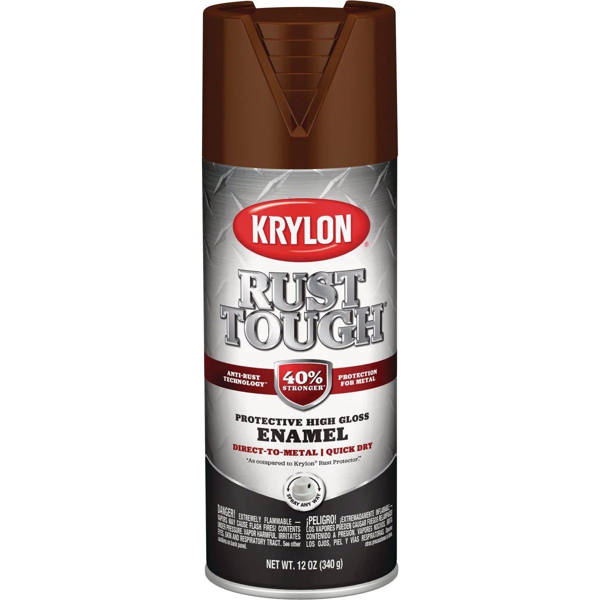 Lightweight Krylon Rust Protector 12 Oz. Gloss Alkyd Enamel Spray Paint Leather Brown Authentic