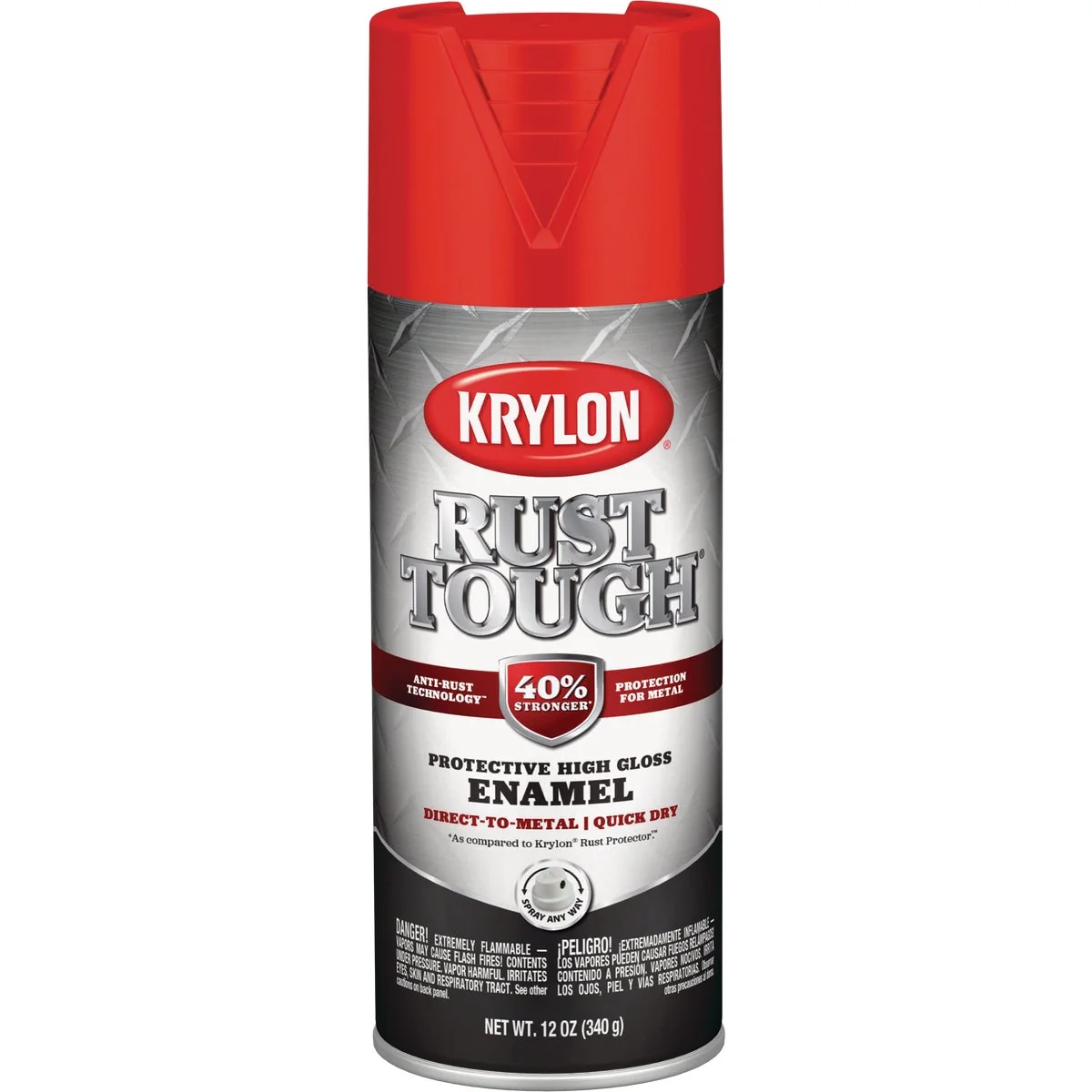 Practical Krylon Rust Protector 12 Oz. Gloss Alkyd Enamel Spray Paint Classic Red Breathable
