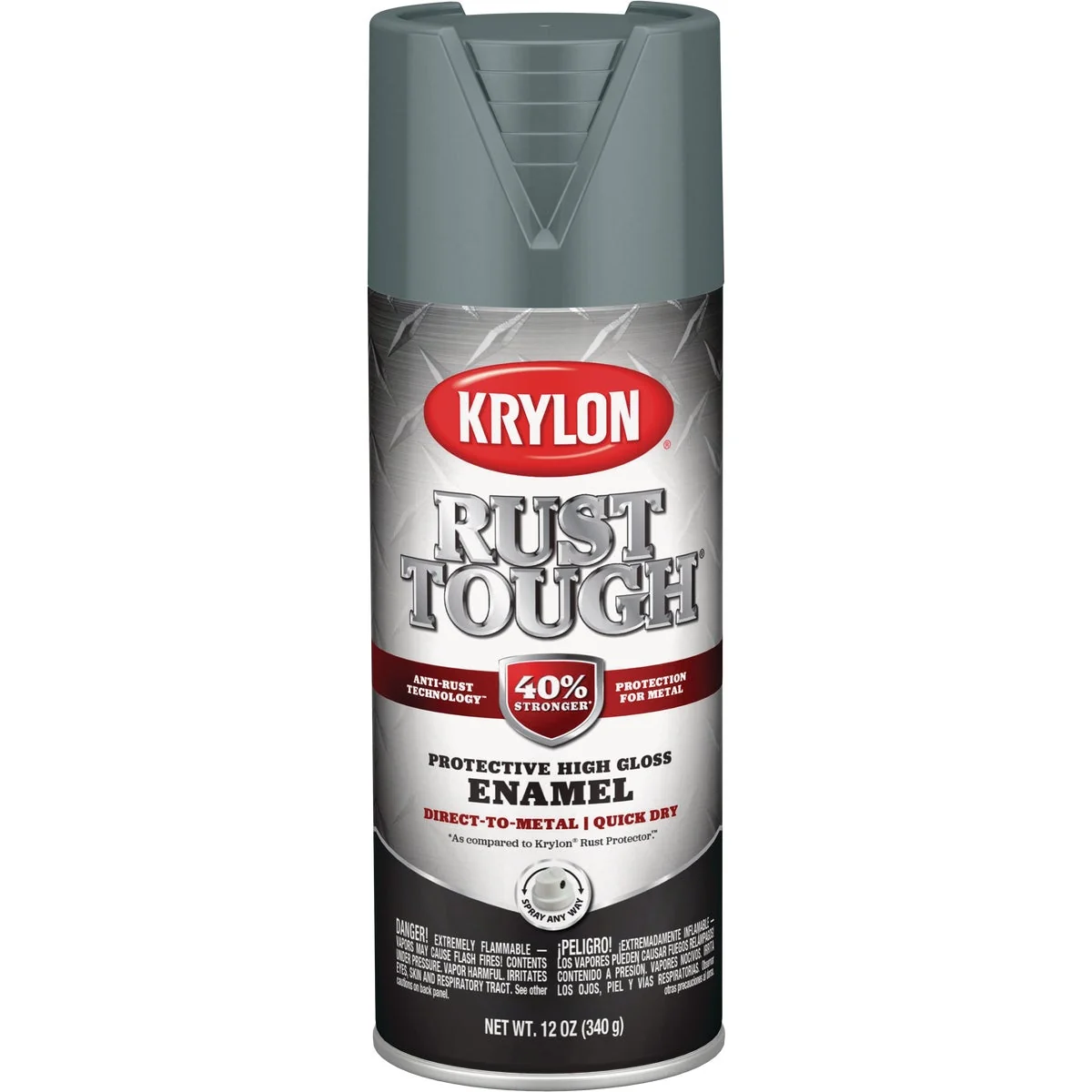 Efficient Krylon Rust Protector 12 Oz. Gloss Alkyd Enamel Spray Paint Smoke Gray Fashionable