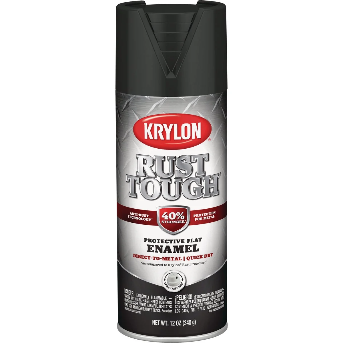 Innovative Krylon Rust Protector 12 Oz. Flat Alkyd Enamel Spray Paint Black Natural