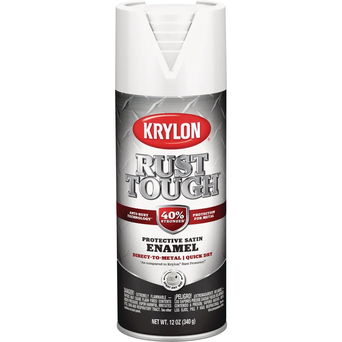 Durable Krylon Rust Protector 12 Oz. Satin Alkyd Enamel Spray Paint White Reliable
