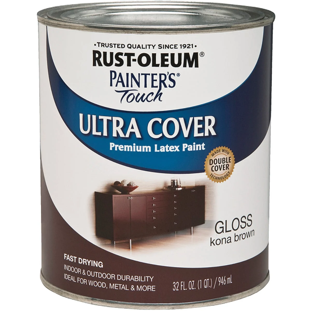 Dependable Rust-Oleum Painter’s Touch 2X Ultra Cover Premium Latex Paint Kona Brown 1 Qt. Easy-to-Use