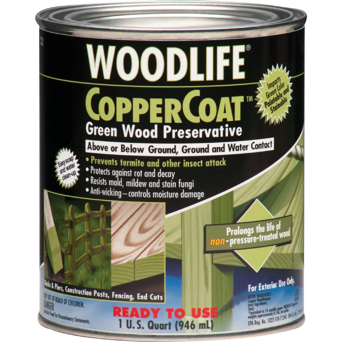 Natural Rust-Oleum Woodlife Water-Based Coppercoat Green Wood Preservative 1 Qt. Healthy