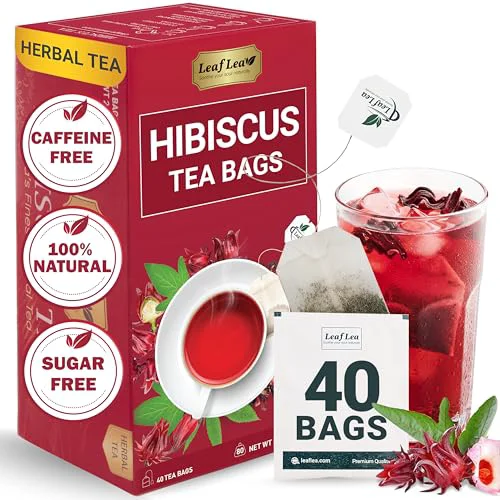 Consistent 40 Premium Natural Hibiscus Tea Bags Pure from Hibiscus Flowers 40 Count Crafted