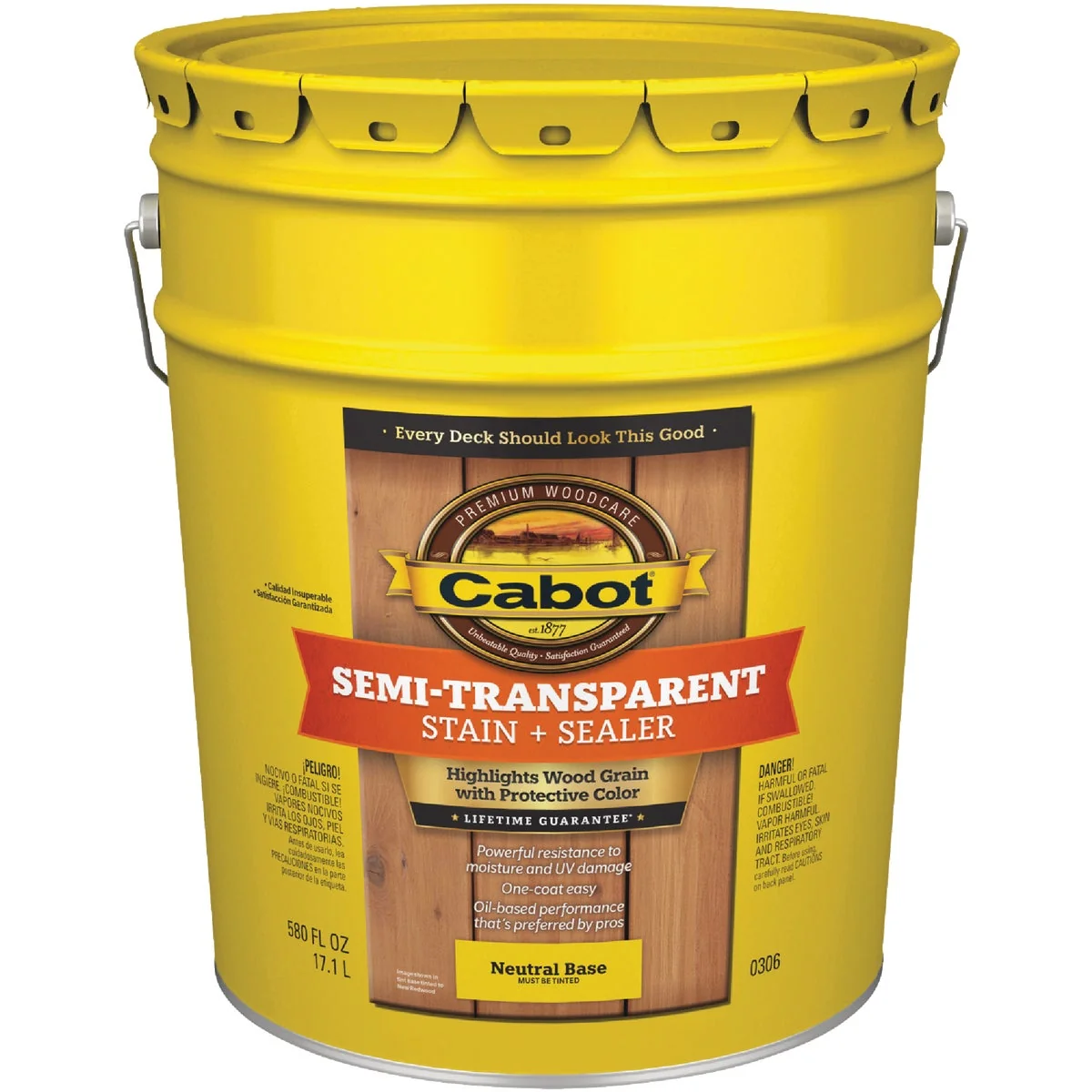 Contemporary Cabot Semi-Transparent Deck Siding Exterior Stain Neutral Base 5 Gal. High-Quality