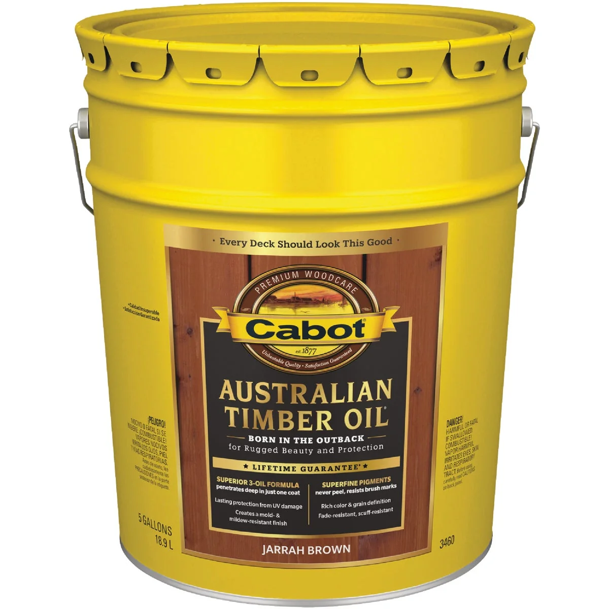 Optimized Cabot Australian Timber Oil Translucent Exterior Oil Finish Jarrah Brown 5 Gal. Exceptional