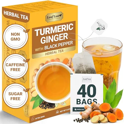 Genuine Turmeric Ginger Black Pepper Tea Bags 40 Count Smart
