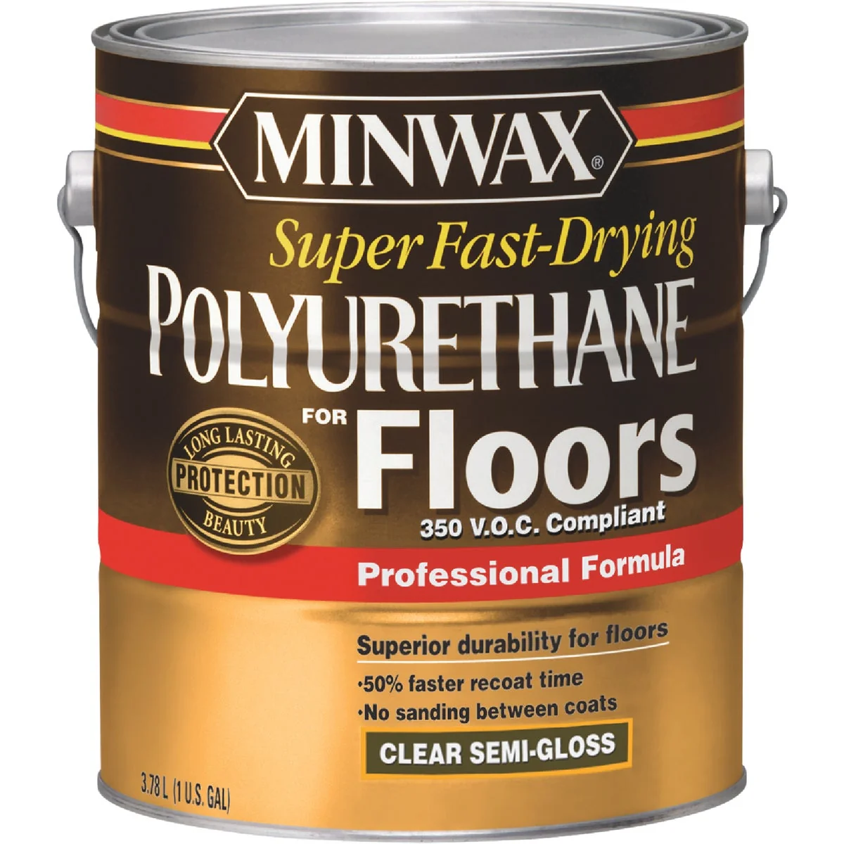 Traditional Minwax 1 Gallon Semi-Gloss VOC Fast Drying Polyurethane For Floor High-End