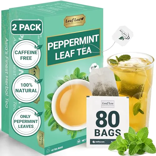 Unique Peppermint Tea Bags 80 Count Authentic