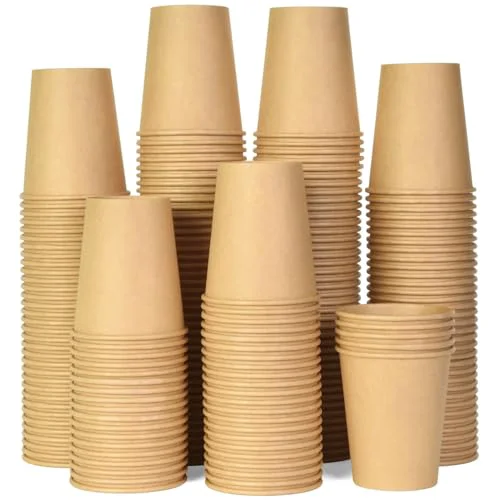 Breathable 200 Pack 8 oz Kraft Paper Cups 200 Count Elegant