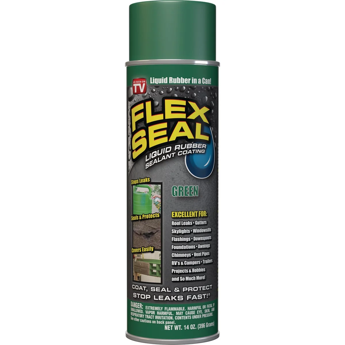 Fashionable FLEX SEAL 14 Oz. Spray Rubber Sealant Green Environmentally Friendly
