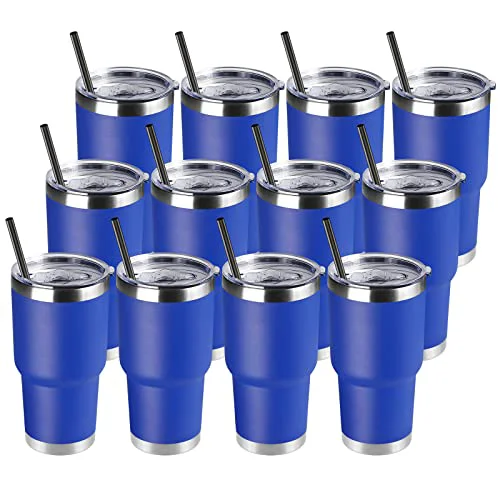 Casual 30 oz Tumbler with Lid and Straw 12 Count Crafted