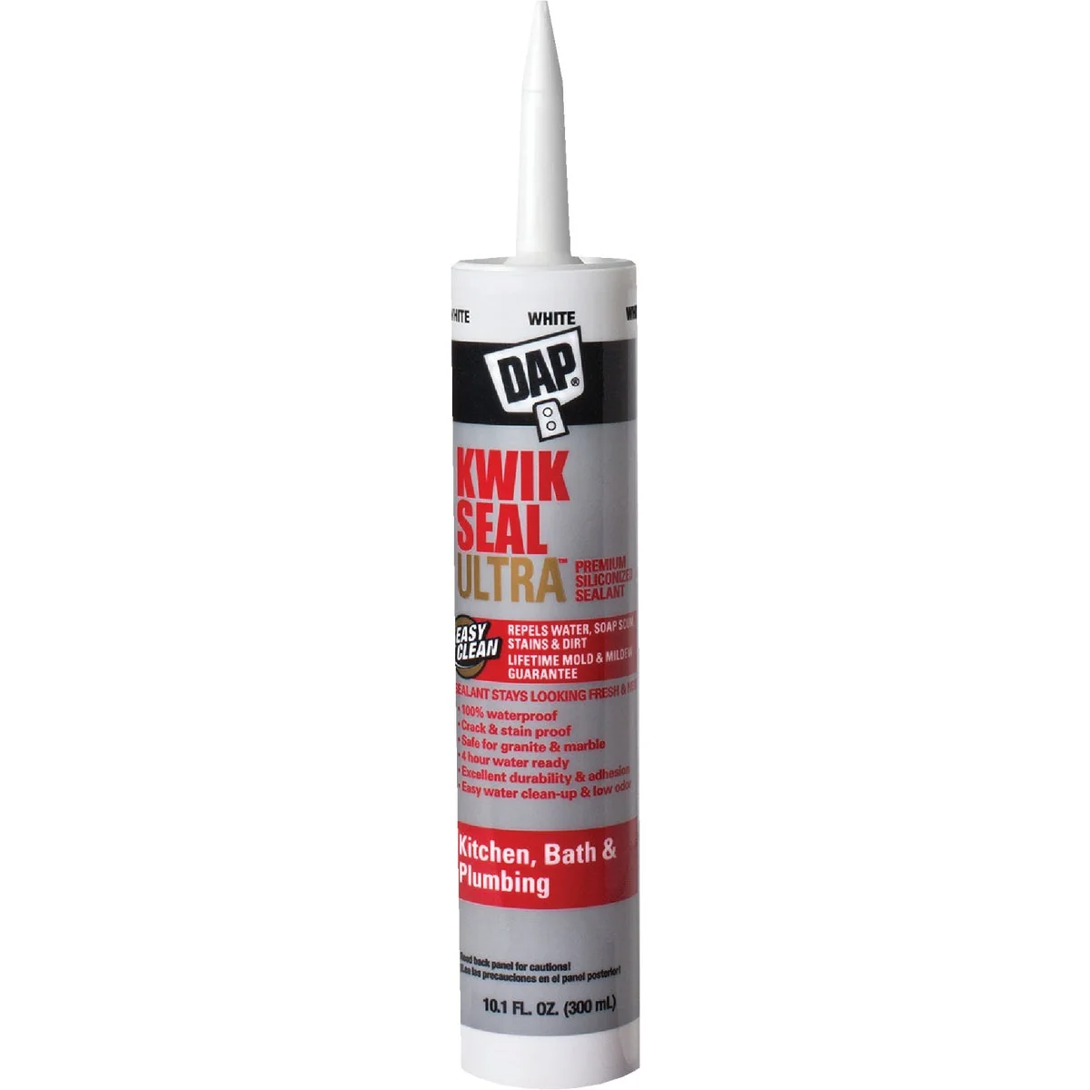 Reliable DAP KWIK SEAL ULTRA 10.1 Oz. White Siliconized Kitchen Bath Sealant Efficient