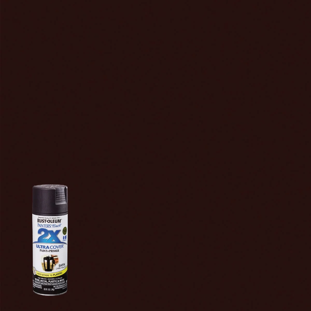 Comfortable Rust-Oleum Painter’s Touch 2X Ultra Cover 12 Oz. Satin Paint Primer Spray Paint Dark Walnut Detailed