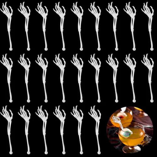 High-End Halloween Swizzle Sticks Skeleton Cocktail Garnish Genuine