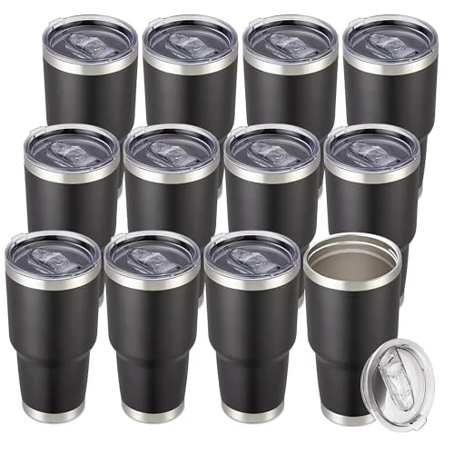 Quality 30 oz Tumbler with Lid Stainless Steel Tumblers Bulk 12 Count High-Performance