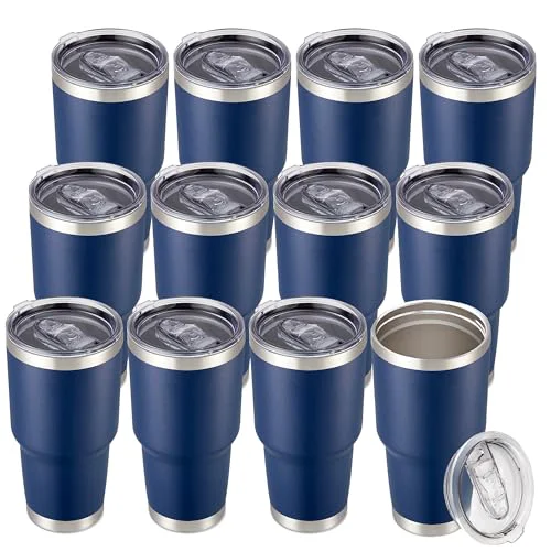 Elite 30 oz Tumbler with Lid Stainless Steel Tumblers Bulk 12 Count Genuine