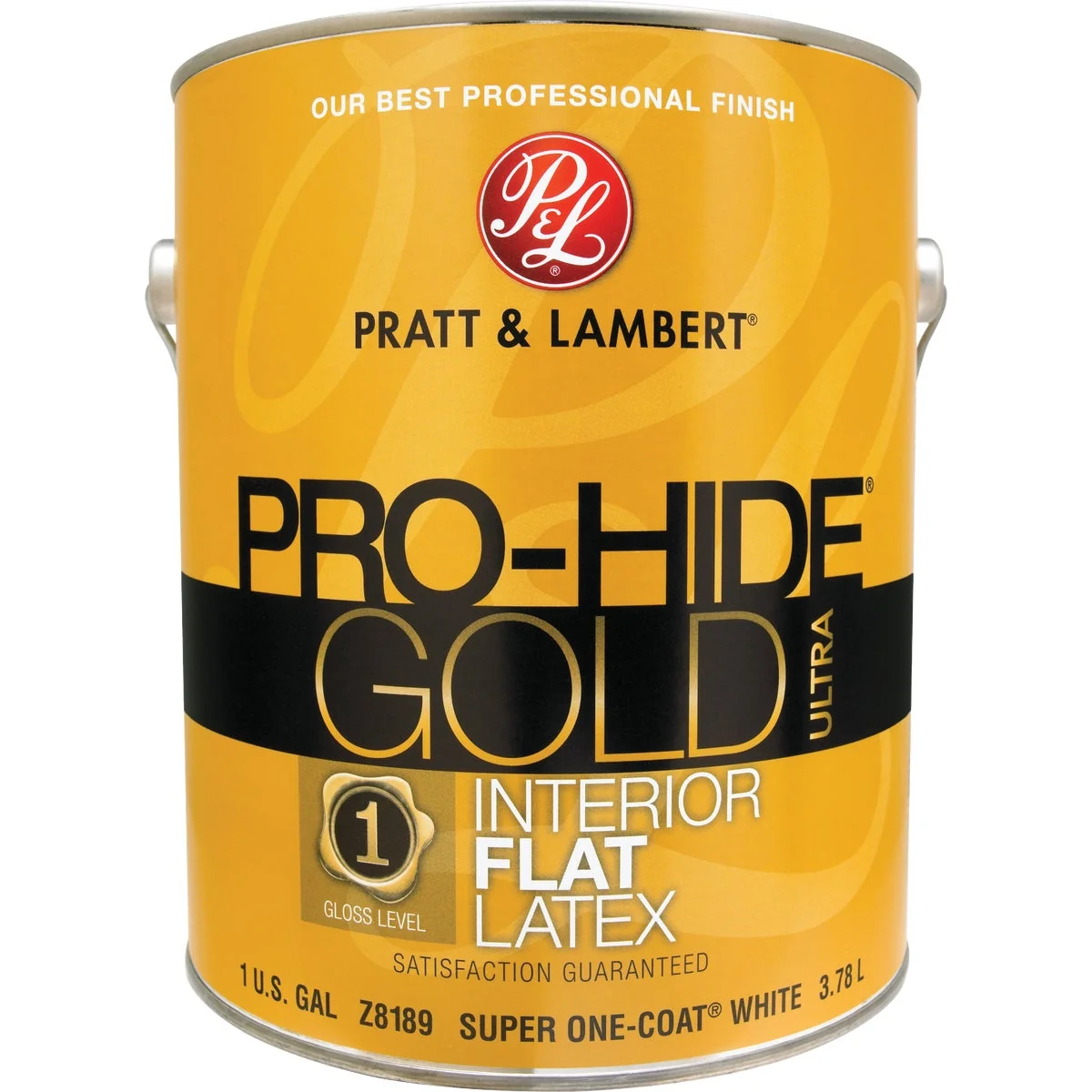 Reliable Pratt Lambert Pro-Hide Gold Ultra Latex Flat Interior Wall Paint Super-One Coat White 1 Gal. Exceptional