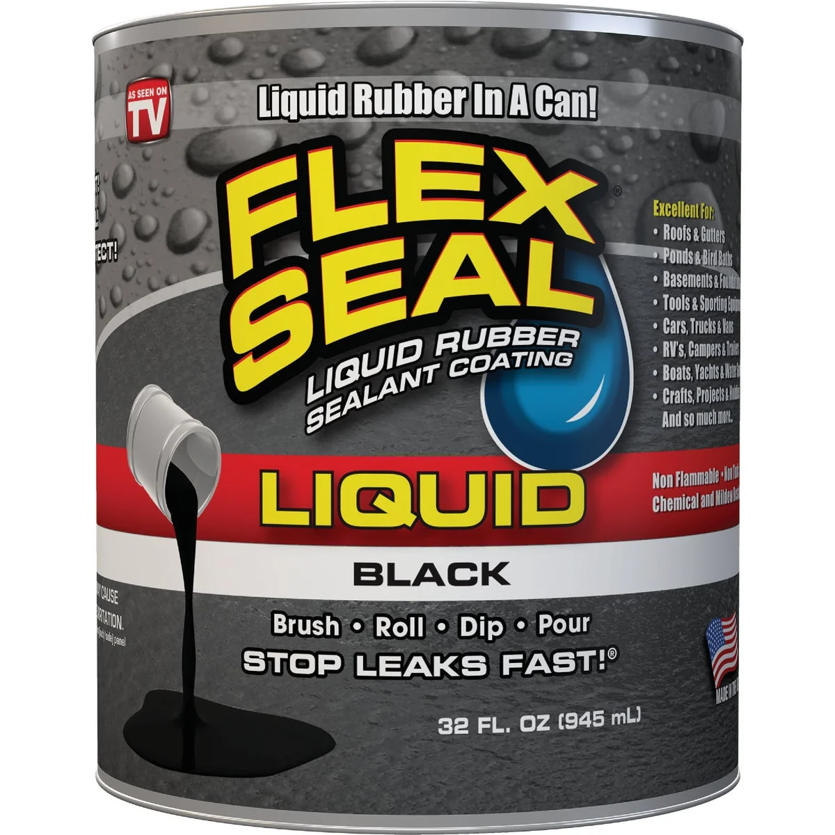 Genuine FLEX SEAL 1 Gal. Liquid Rubber Sealant Black Casual