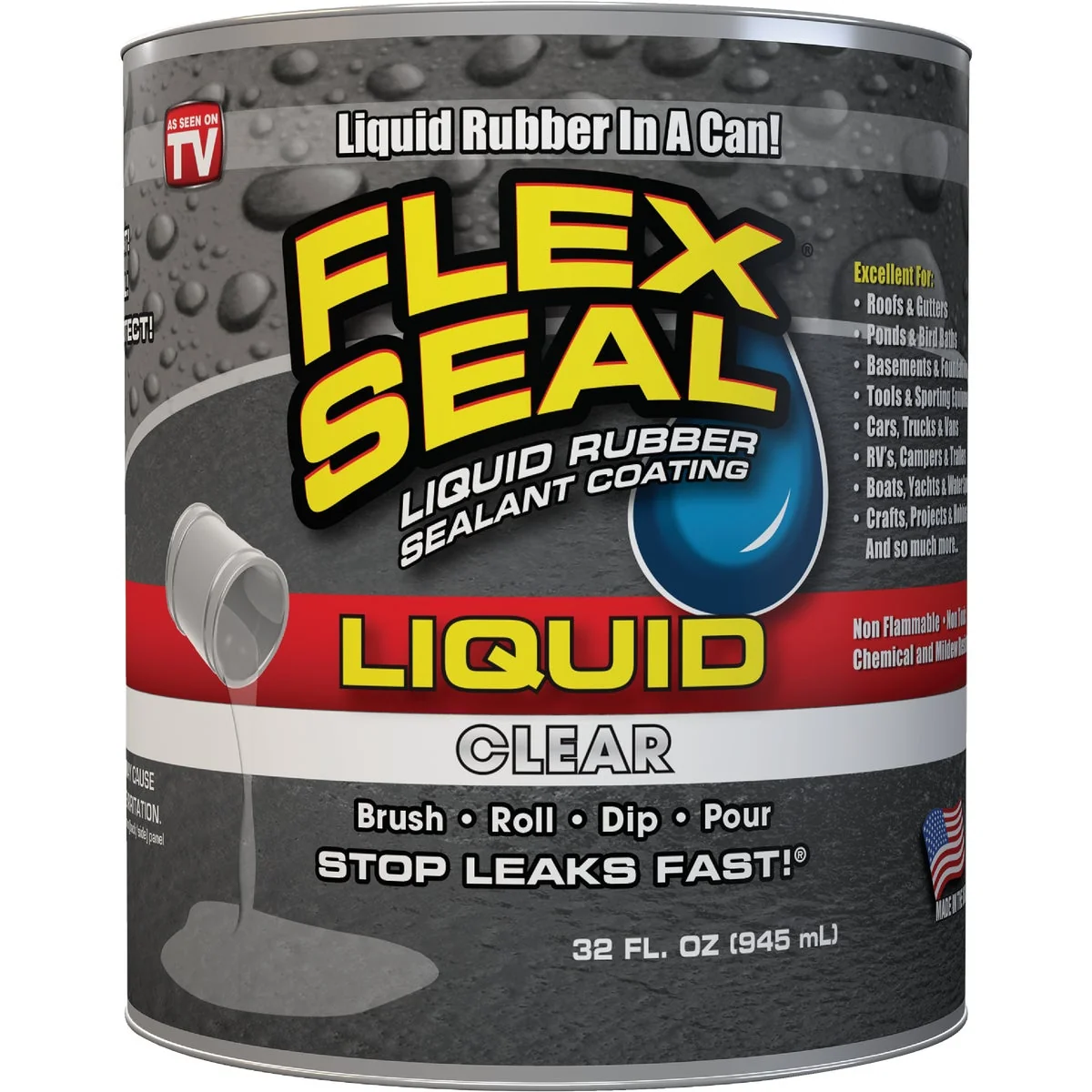 Sustainable FLEX SEAL 1 Qt. Liquid Rubber Sealant Clear Effective