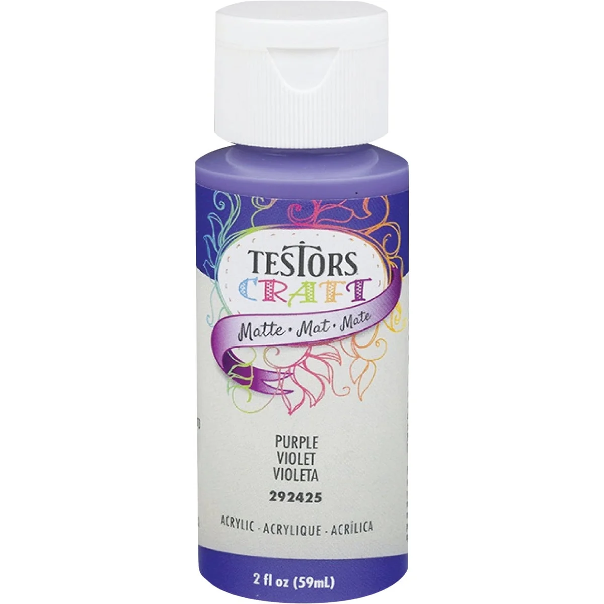 Enhanced Testors 2 Oz. Acrylic Matte Craft Paint Purple Clean