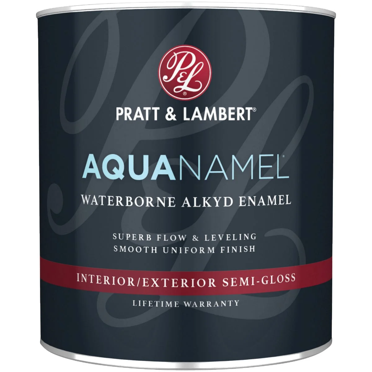 Long-Lasting Pratt Lambert Aquanamel Waterborne Alkyd Semi-Gloss Interior Exterior Enamel Bright White Base 1 Qt. Enhanced