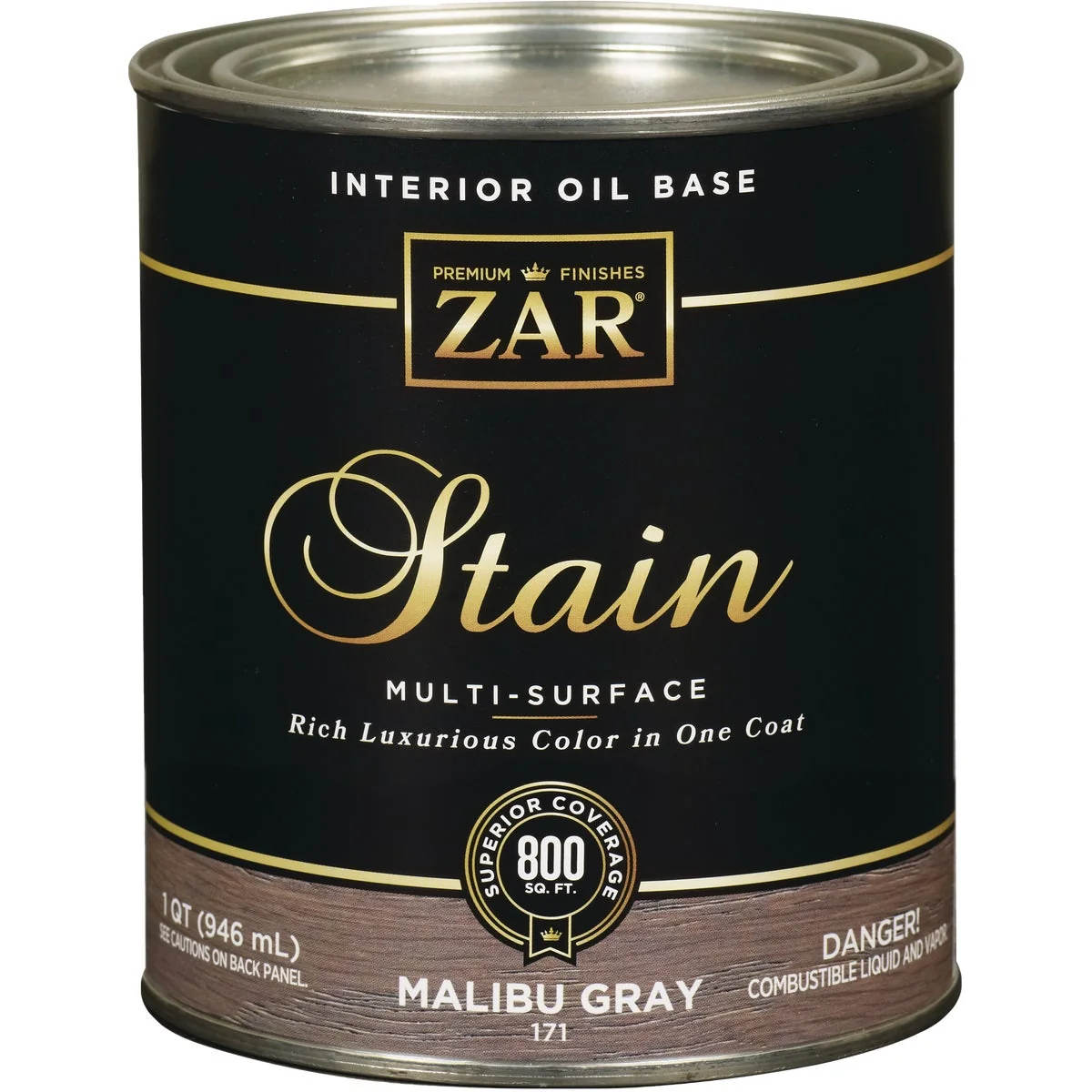 Powerful ZAR Oil-Based Wood Stain Malibu Gray 1 Qt. Excellent