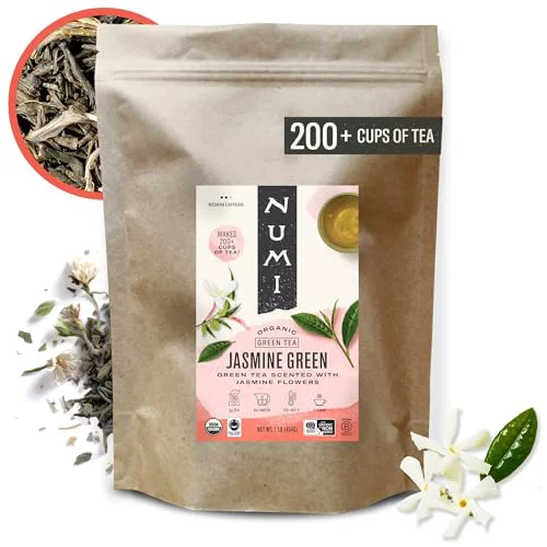 Top-Quality Organic Jasmine Green Tea 16 Ounce Pouch Brews 200 Cups Breathable