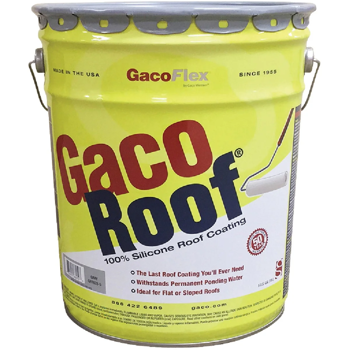 Healthy GacoFlex GacoRoof Silicone Roof Coating Gray 5 Gal. Traditional