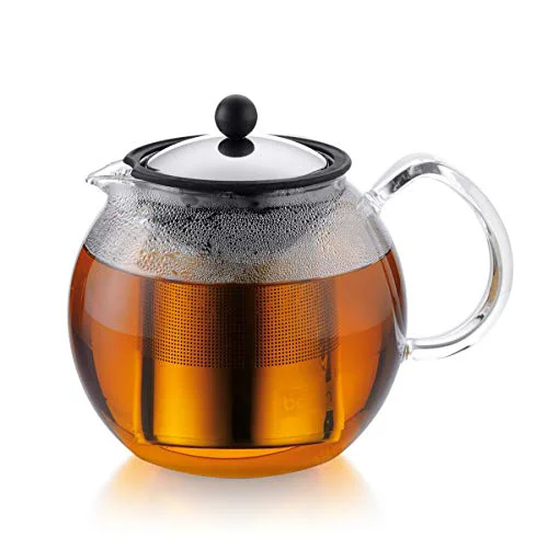 Unique Assam Glass Tea Press with Stainless Steel Filter and Lid Fashionable